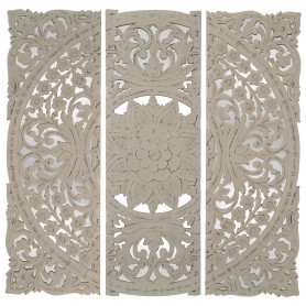 RETABLO MADERA CALADO BLANCO 120X120
