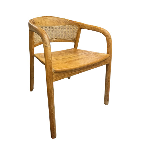 POLTRONA IN TEAK E RATTAN