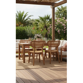 SEDIA IN TEAK E RATTAN