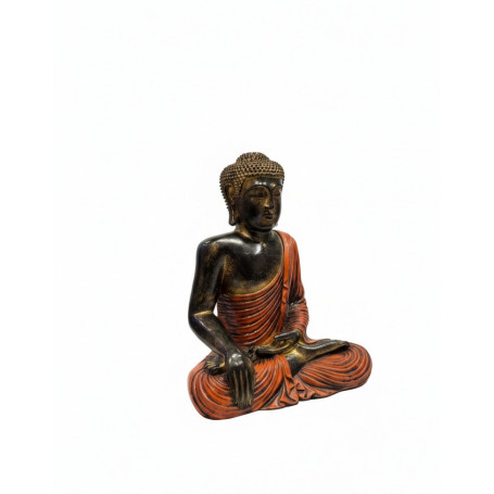 BUDDHA INDONESIANO ARANCIO H40CM