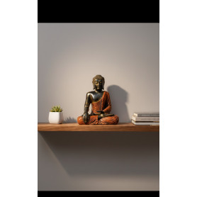 BUDDHA INDONESIANO ARANCIO H40CM