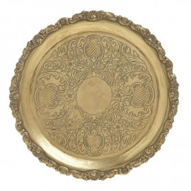 RESIN DECORATIVE PLATE GOLDEN 26X2