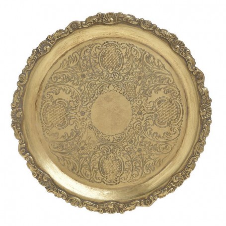 RESIN DECORATIVE PLATE GOLDEN 26X2