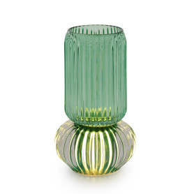 VASO ø11 H.19CM. VERDE C/LUCE LED LUMINE