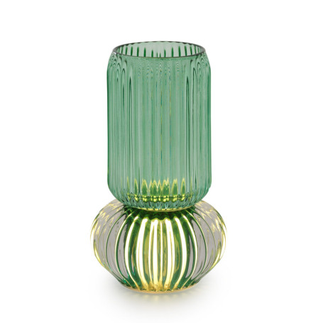 VASO ø11 H.19CM. VERDE C/LUCE LED LUMINE