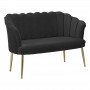 VELVET 2 SEATER SOFA BLACK