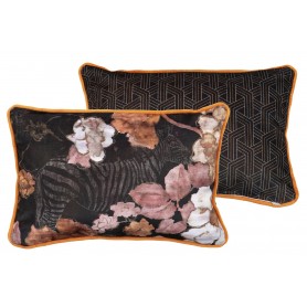 VELVET FLOWER ZEBRA CUSHION 45X13X30 CM