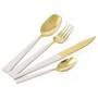 GOLD SET 24 POSATE MANICO BIANCO