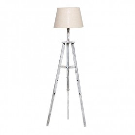 WOODEN FLOOR LAMP IN ANTIQUE WHITE