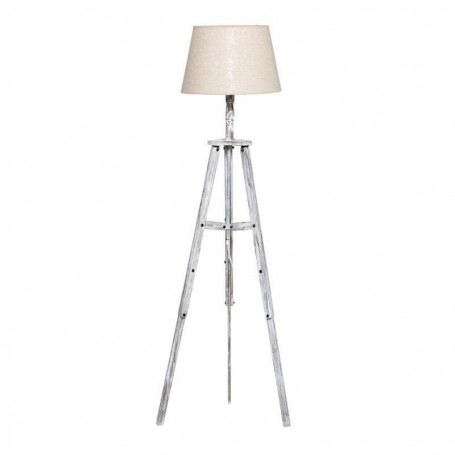 WOODEN FLOOR LAMP IN ANTIQUE WHITE