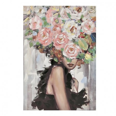 CANVAS WALL ART FEMALE FIGURE/FLOWER