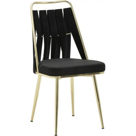 METAL/VELVET CHAIR GOLDEN/BLACK