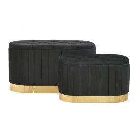 VELVET OTTOMAN BLACK 82X42X44 BIG