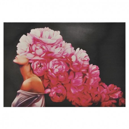 CANVAS WALL ART FEMALE FIGURE/FLOWER