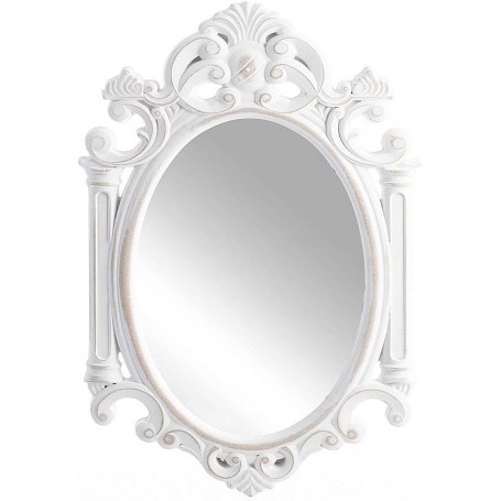 WOODEN WALL MIRROR WHITE