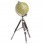 METAL/PL TRIPOD GLOBE NATURAL/YELLOW