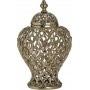 METAL PERFORATED JAR W/LID GOLD 24X39