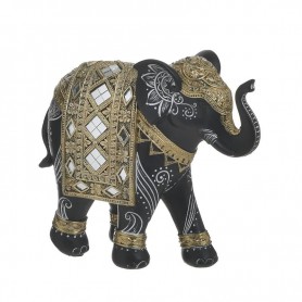 A ELEFANTE RESINA BLACK/GOLD 19X8X16