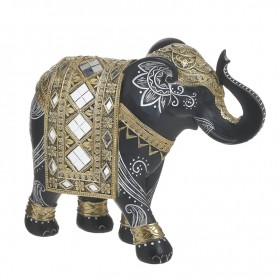 A ELEFANTE RESINA BLACK/GOLD 22X9X18