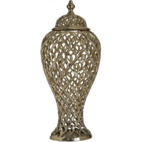 METAL PERFORATED JAR W/LIND GOLD 24X52