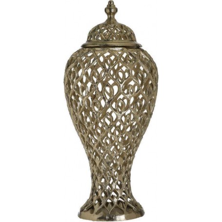 METAL PERFORATED JAR W/LIND GOLD 24X52