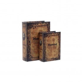 S/2 PU BOX/BOOK HAMLET 19X8X27