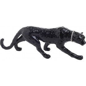 A LEOPARDO NERO IN POLIRESINA 47X12X16