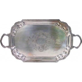 METAL PEWTER TRAY IN SILVER