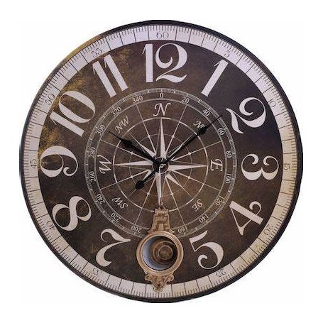 WODDEN WALL CLOCK W/PENDULUM