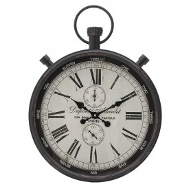 METALLIC WALL CLOCK BLACK/WHITE