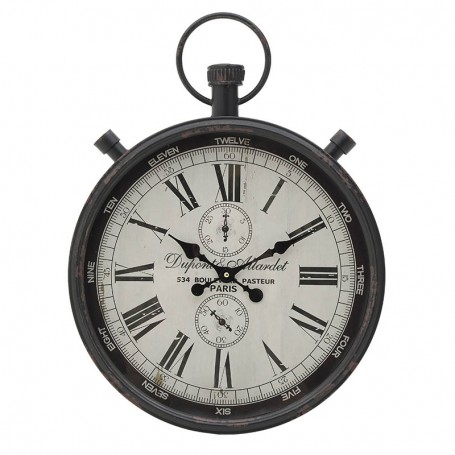 METALLIC WALL CLOCK BLACK/WHITE