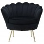 VELVET ARMCHAIR BLACK 82X85X82