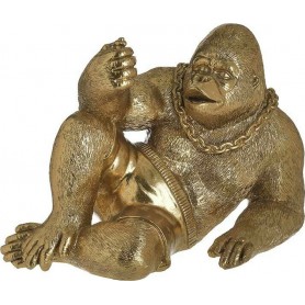 A GORILLA POLIRESINA DORATO 29X16X20