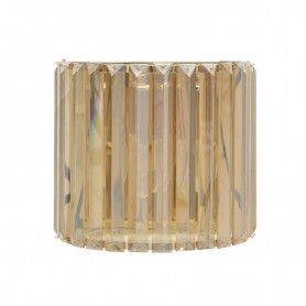 GLASS WALL SCONCE W/2 LIGTHS GOLD /CLEAR