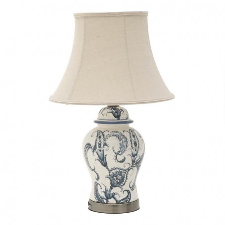 CERAMIC TABLE LUMINAIRE WHITE/BLUE 36X50