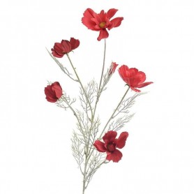PL/FABRIC FLOWER BRANCH RED