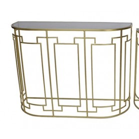 METAL GLASS CONSOLE TABLE GOLD BIG