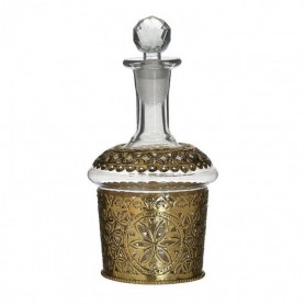 GLASS/METAL DECANTER GOLD/CLEAR