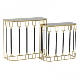 METAL/GLASS CONSOLE TABLE GOLD/BLACK