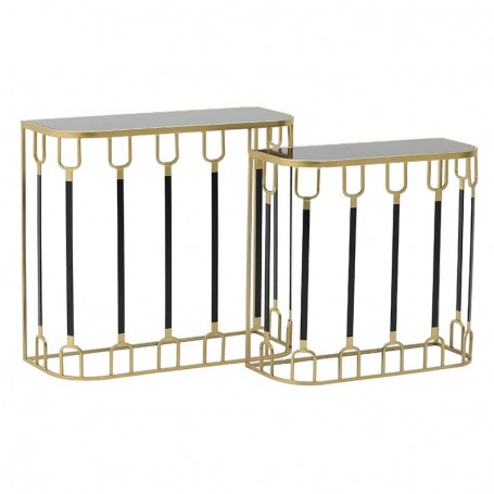 METAL/GLASS CONSOLE TABLE GOLD/BLACK