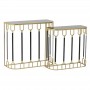 METAL/GLASS CONSOLE TABLE GOLD/BLACK