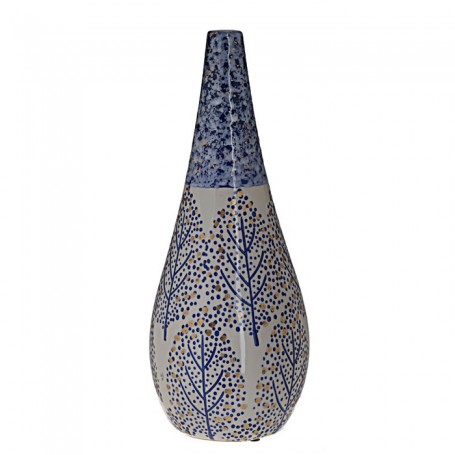 CERAMIC VASE BLUE/WHITE 14.5X36.5