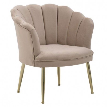 VELVET ARMCHAIR BEIGE 78X70X81/44