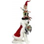 CHRISTMAS DOG W/ELF TT WH/RD 77 CM