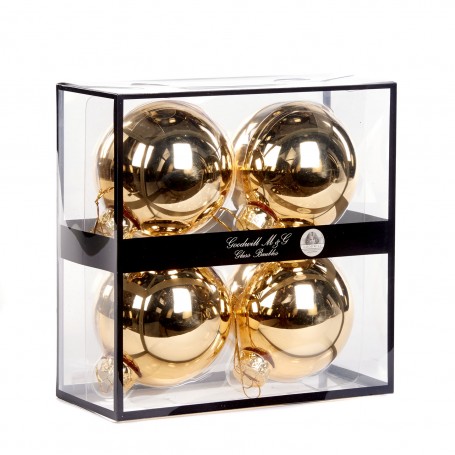 GLSS UNI BALL BOX/4 SHINY LT GLD 10CM