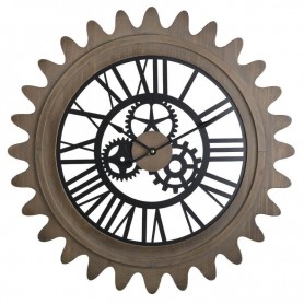 WOOD/METAL WALL CLOCK BLACK NATURAL