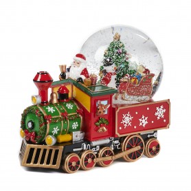 MUS.XMAS TRAIN SNOW GLOBE TT RD 22,5 CM