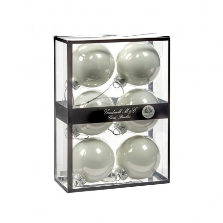 GLSS UNI BALL BOX/6 OPAQUE WH 7CM