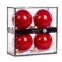 SET 4 PALLINE IN VETRO ROSSO OPACO D10CM