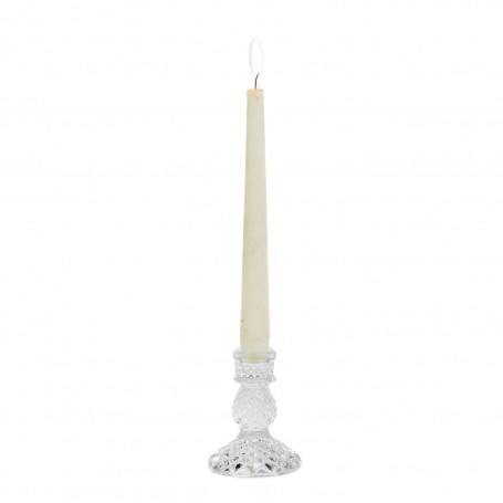 GLSS ELEGANT CANDLE HOLDER TT CLR 10CM